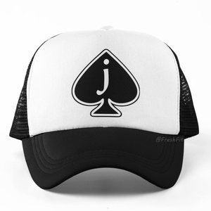 🆕Jack of Spades Foam Trucker Hat Mesh Snapback Cap Black/White